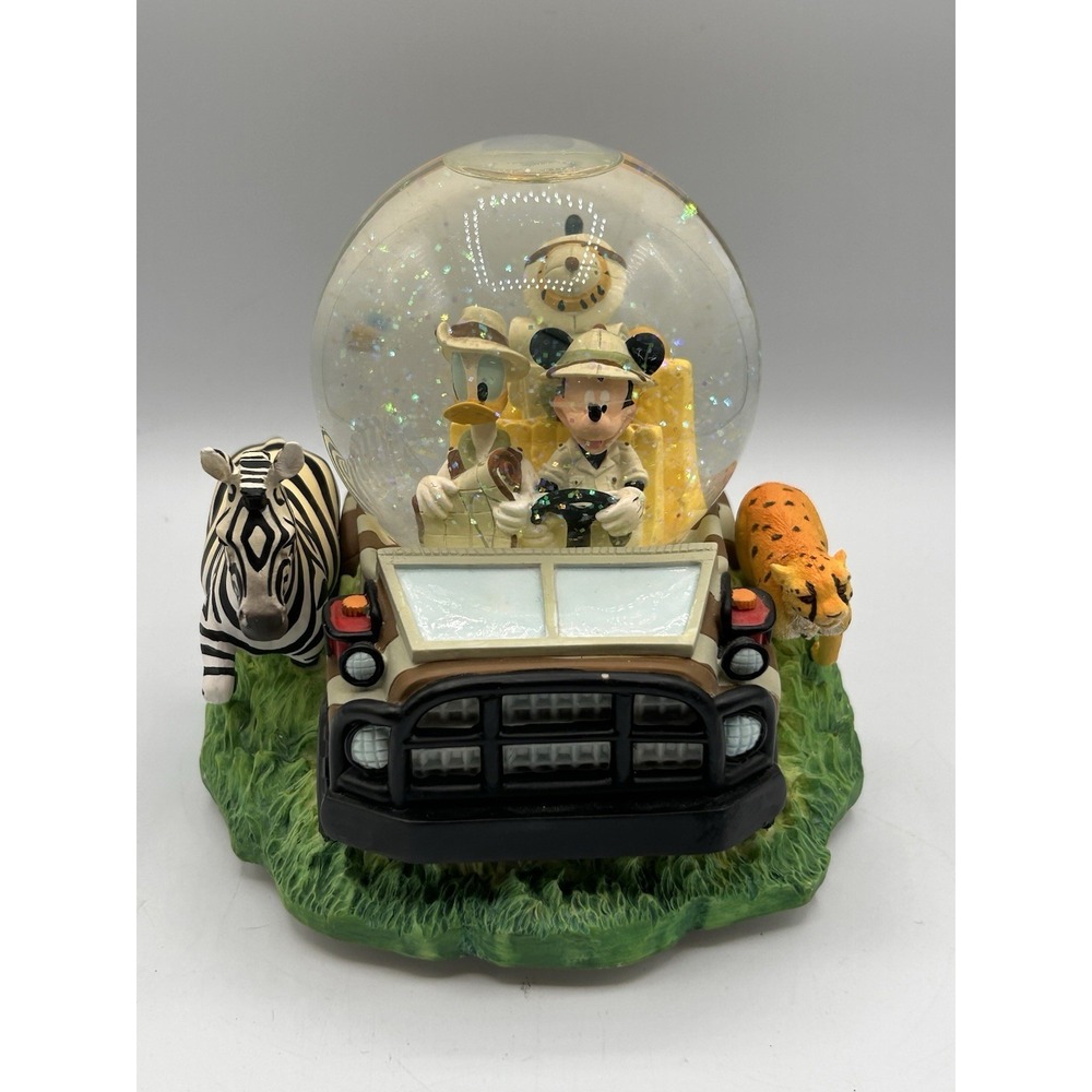 Disney Animal Kingdom Safari Jeep Water Musical Snow Globe Zip-A-Dee-Doo-Dah‎